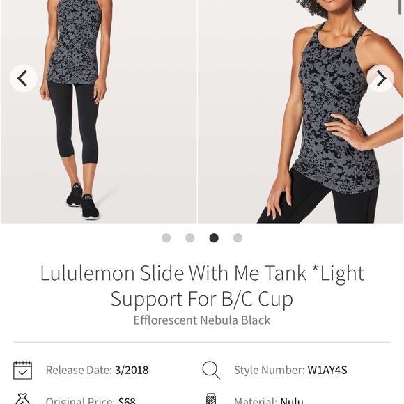 EUC! Efflorescence Nebula blackLULULEMON SLIDE WITH ME TANK - Picture 2 of 8